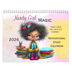 Intelligentes Mädchen Motivations-Studien-Wandkale Kalender