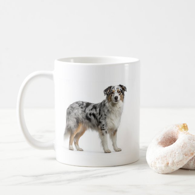 Intelligenz des Blue Merle Australian Shepherd Kaffeetasse (Mit Donut)