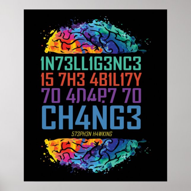 Intelligenz ist die Fähigkeit, sich an Veränderung Poster (Vorne)
