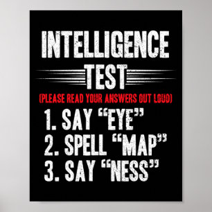Intelligenztest für Männer sagt Eye M A P Ness Wit Poster