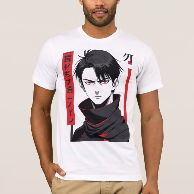 Intense Anime Hero Vector T - Shirt (Vorderseite)