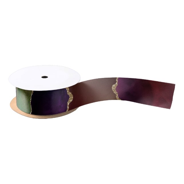 Intense Dark Agate | Moody Rainbow Jewel Tone Satinband (Spule)