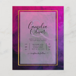 Intense Magenta Plum Lila INK Wedding INVITE