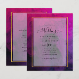 Intense Magenta Plum Lila INK Wedding INVITE