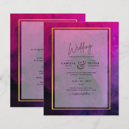 Intense Magenta Plum Lila INK Wedding INVITE