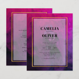 Intense Magenta Plum Lila INK Wedding INVITE