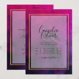 Intense Magenta Plum Lila INK Wedding INVITE Einladung