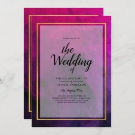 Intense Magenta Plum Lila INK Wedding INVITE Einladung