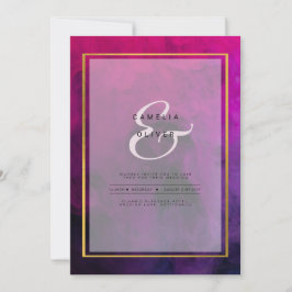 Intense Magenta Plum Lila INK Wedding INVITE Einladung