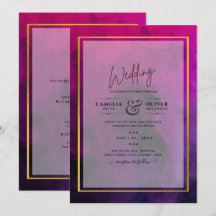 Intense Magenta Plum Lila INK Wedding INVITE