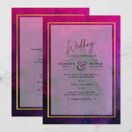 Intense Magenta Plum Lila INK Wedding INVITE Einladung