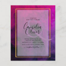 Intense Magenta Plum Lila INK Wedding INVITE