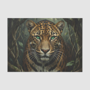 Intenser grüner Jaguar-Dschungel Seidenpapier