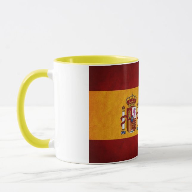 Intensiv farbige Keramik mit spanischer Flagge Tasse (Links)