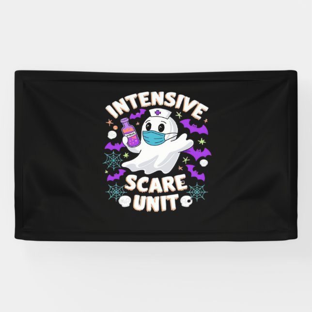 Intensiv-Kindergarten Nurse Halloween ICU Nurse Es Banner (Horizontal)