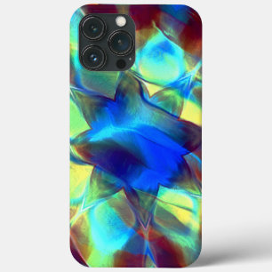 Intensive blaue digitale Blume im Kontrast zu brau Case-Mate iPhone Hülle