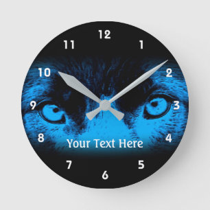 Intensive Dog Eyes Animal Art Runde Wanduhr