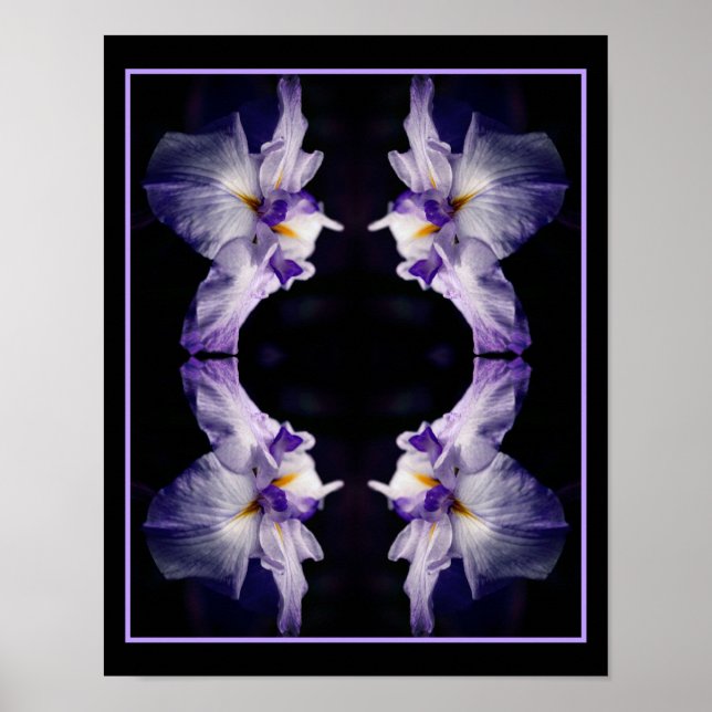 Intensive japanische Iris-Blume Nah Abstrakt Poster (Vorne)