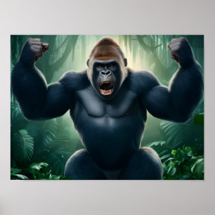 Intensive Jungle Szene: Wütend auf King Kong Goril Poster
