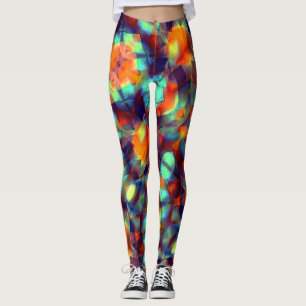 Intensive orangefarbene Blume in digitaler Politur Leggings