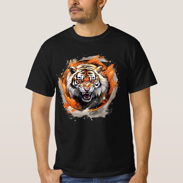 Intensive Roaring Tiger T - Shirt (Vorderseite)