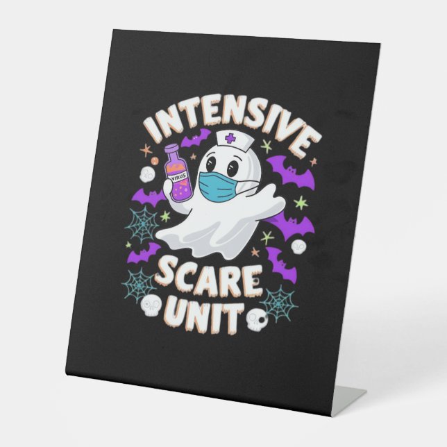 Intensive Scare Unit Nurse Halloween ICU Nurse Ess Sockelschild (Vorderseite)
