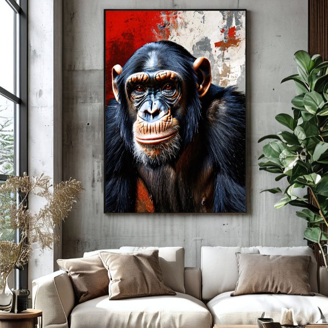 Intensiver Blick auf den Schimpansen Poster (Von Creator hochgeladen)