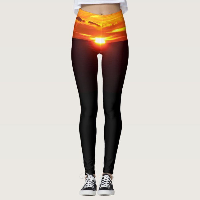 Intensiver Sonnenuntergang Leggings (Vorderseite)