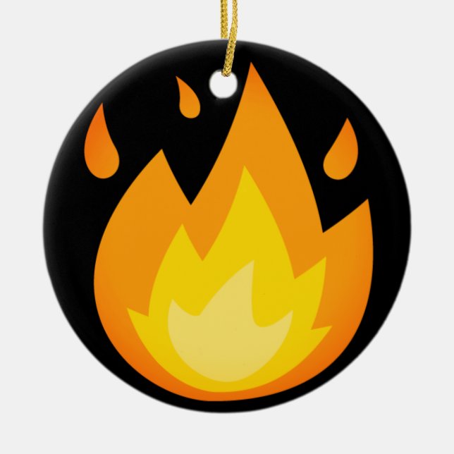 Intensivfeuer Emoji Keramik Ornament (Vorne)