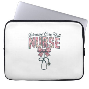 Intensivstation Krankenschwester Florale Schleife  Laptopschutzhülle