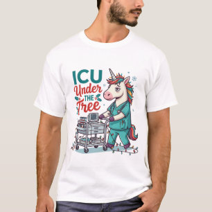 Intensivstation unter Baum Krankenschwester Einhor T-Shirt