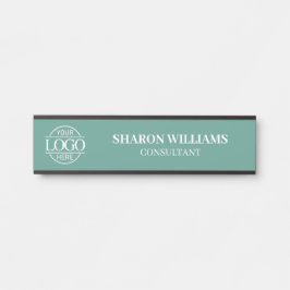Interchangeable Teal Green Custom Business Logo Türschild