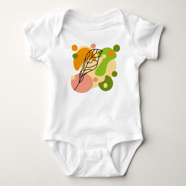 Interessante abstrakte Punkte mit Blätter Baby Strampler (Vorderseite)