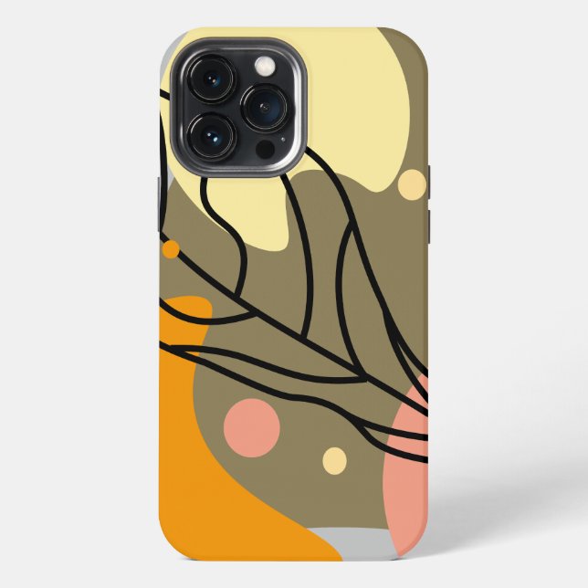 Interessante abstrakte Punkte mit Blätter iPhone Hülle (Rückseite)