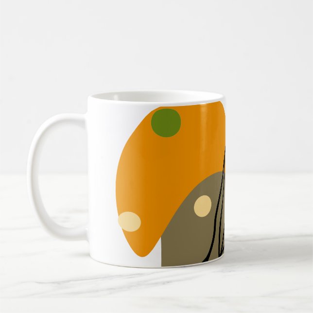 Interessante abstrakte Punkte mit Blätter Kaffeetasse (Links)