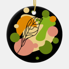 Interessante abstrakte Punkte mit Blätter Keramik Ornament