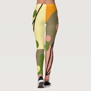Interessante abstrakte Punkte mit Blätter Leggings