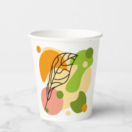 Interessante abstrakte Punkte mit Blätter Pappbecher