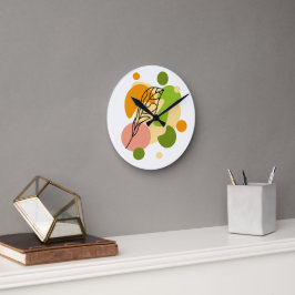 Interessante abstrakte Punkte mit Blätter Runde Wanduhr