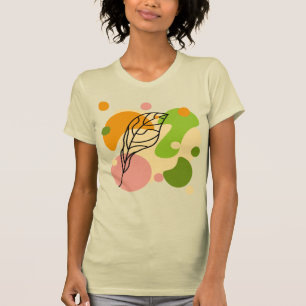 Interessante abstrakte Punkte mit Blätter T-Shirt