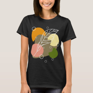 Interessante abstrakte Punkte mit Blätter T-Shirt