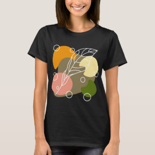 Interessante abstrakte Punkte mit Blätter T-Shirt