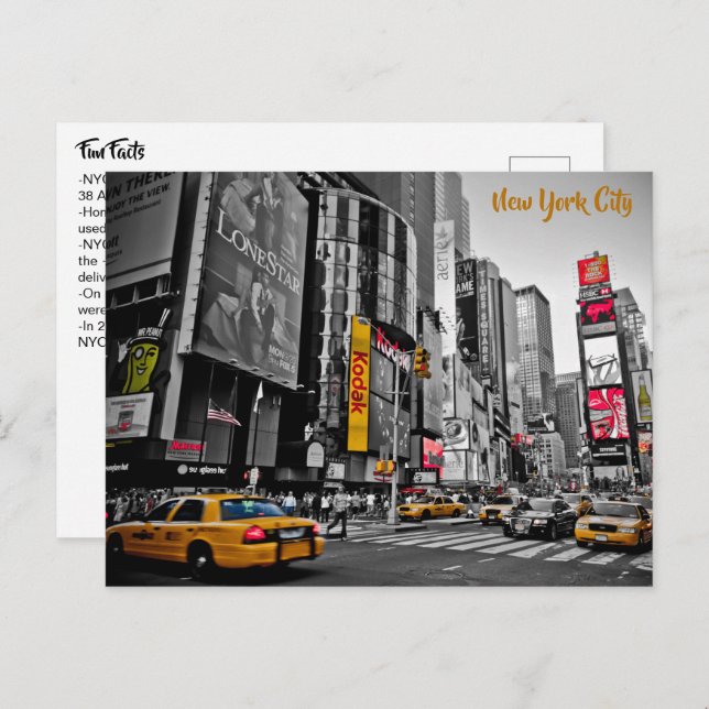 Interessante und lustige Fakten über New York City Postkarte (Vorne/Hinten)
