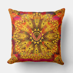 Interessantes Golden Mandala Muster Kissen