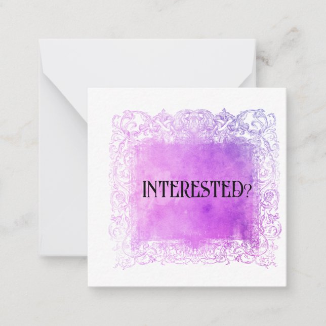 *~* INTERESSE? AP63 Relationship Flat Note Card Mitteilungskarte (Vorderseite)