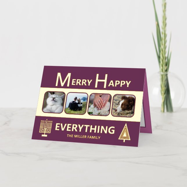 Interfaith 4 Photo Trendy Simple Purple Gold (Vorderseite)