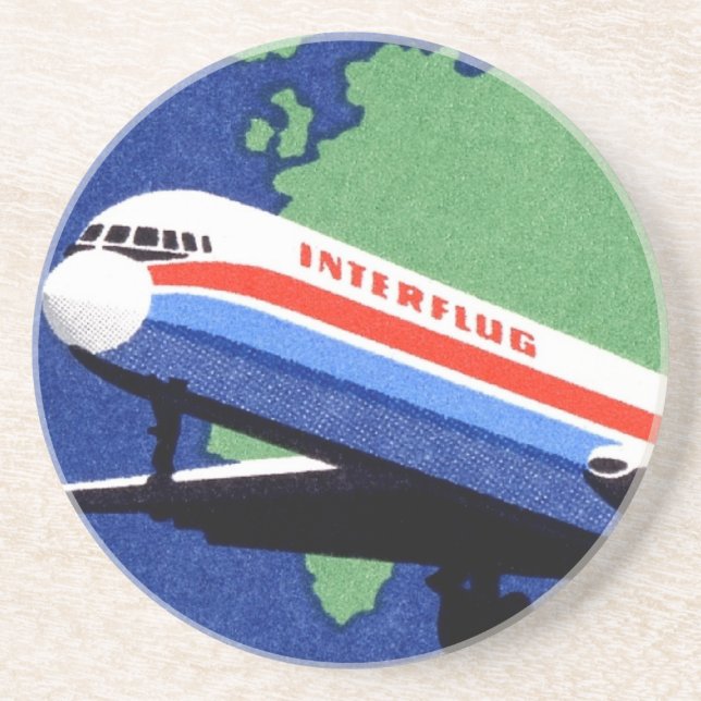 INTERFLUG - Nationale Fluggesellschaft DDR, Ostdeu Sandstein Untersetzer (Vorne)