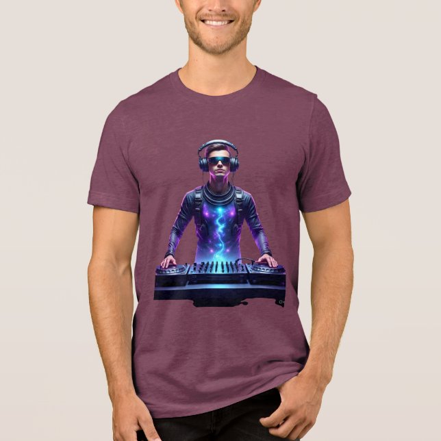Intergalaktischer DJ – Cosmic Beats T-Shirt Tri-Blend Shirt (Vorderseite)