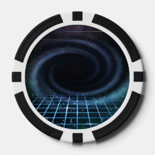 Intergalaktischer Sciencefiction-Hintergrund Pokerchips