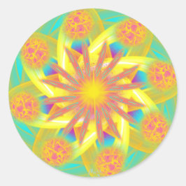 Intergalaktisches Gateway durch Power-Blume Runder Aufkleber